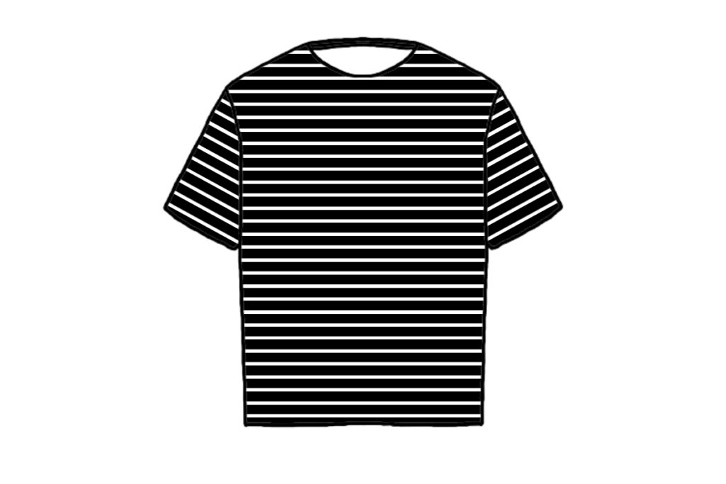 黒の割合が多い線画細いボーダー